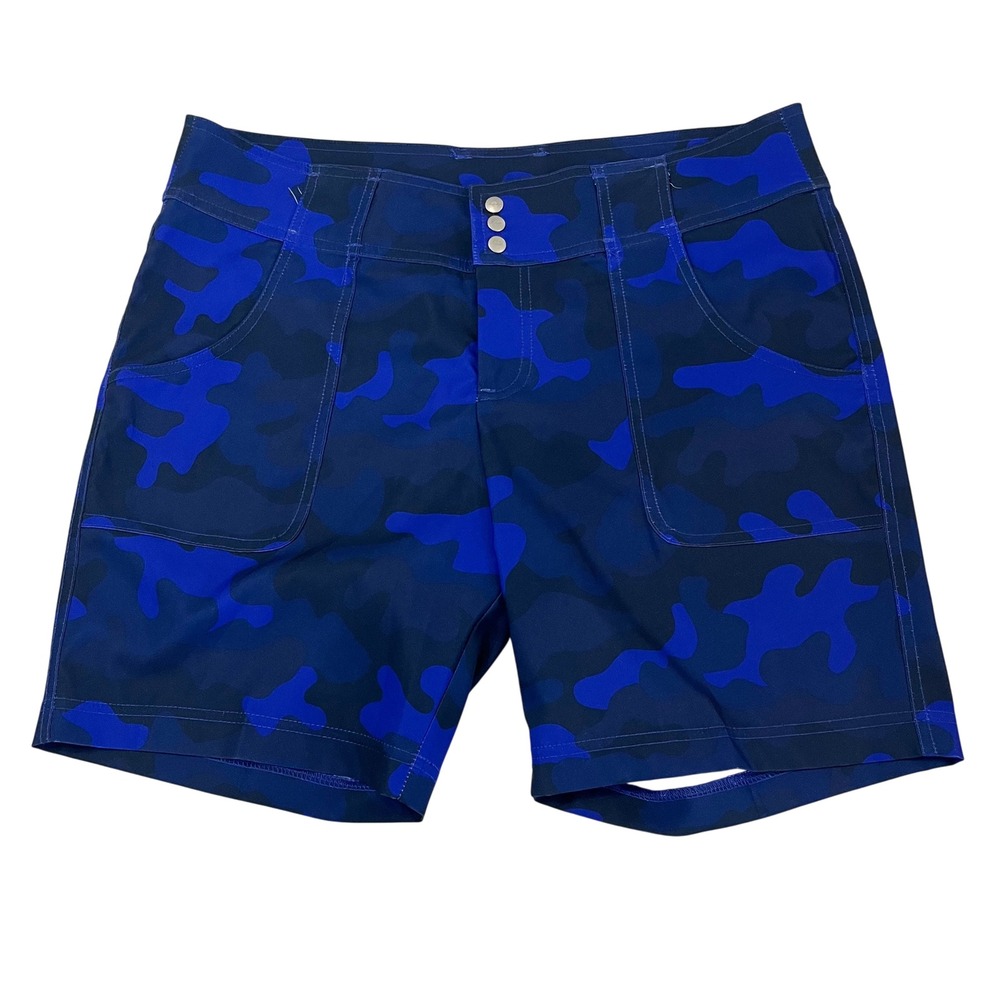Jofit Womens Blue Camo Golf Shorts Size 6 Activewear Performance Camouflage